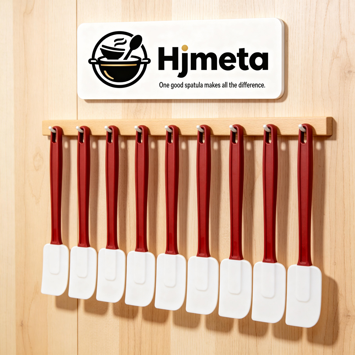Hjmeta® 14-Inch Heat-Resistant Silicone Spatula – Heavy Duty Kitchen Scraper for Cooking & Baking