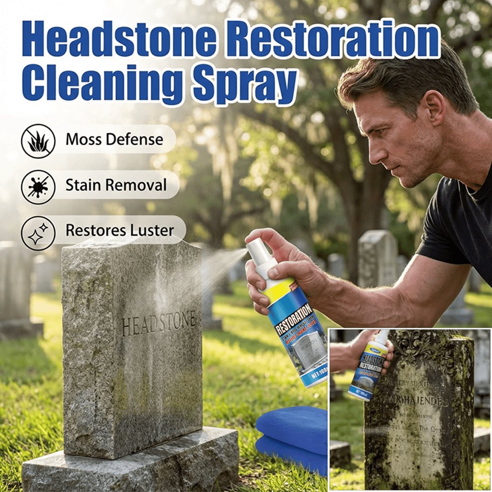 Hjmeta®-Headstone Cleaning & Restoration Spray – Remove Stains Instantly