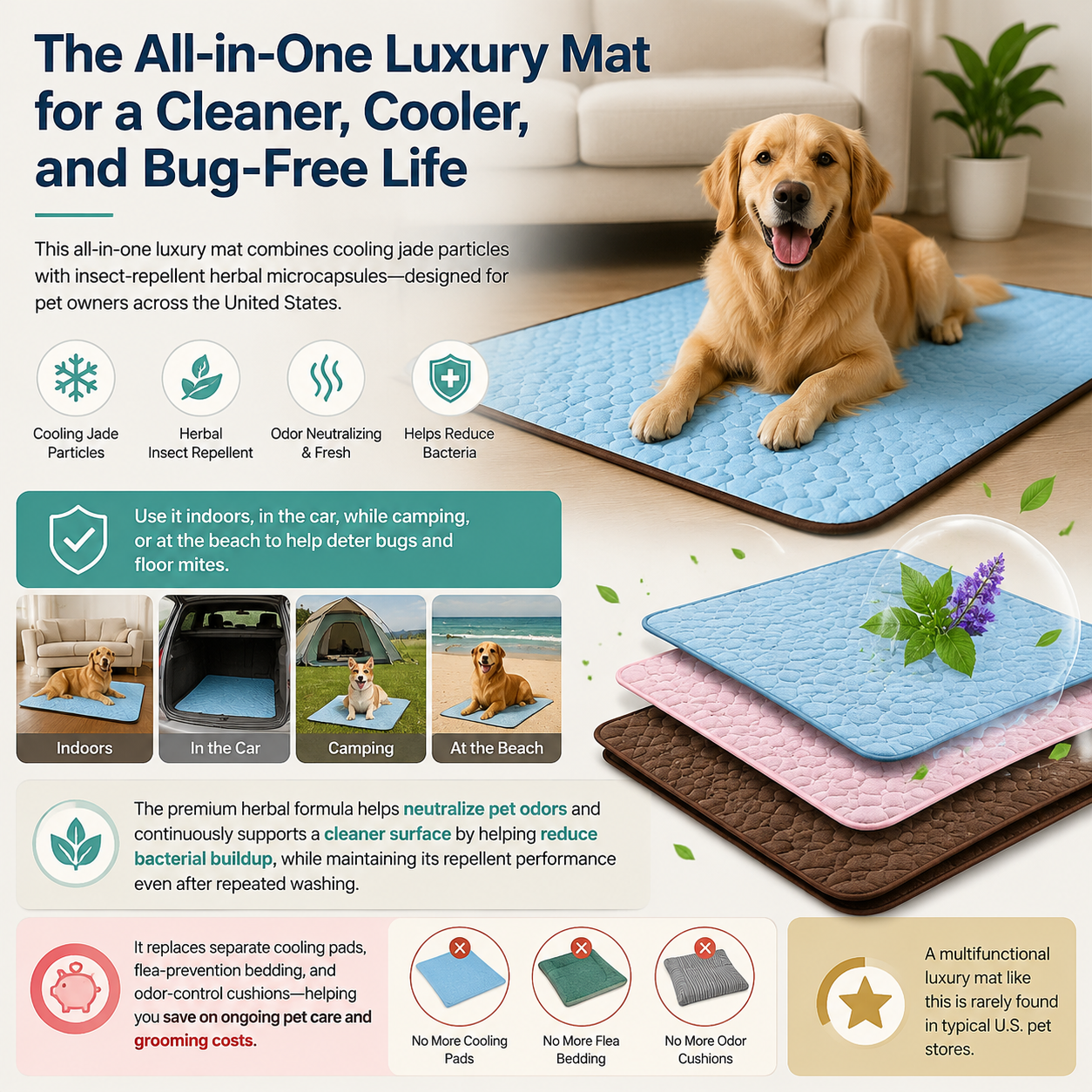 Hjmeta®-🔥Summer Hot Sale 50% OFF🧊Premium Cooling Mat For Pet