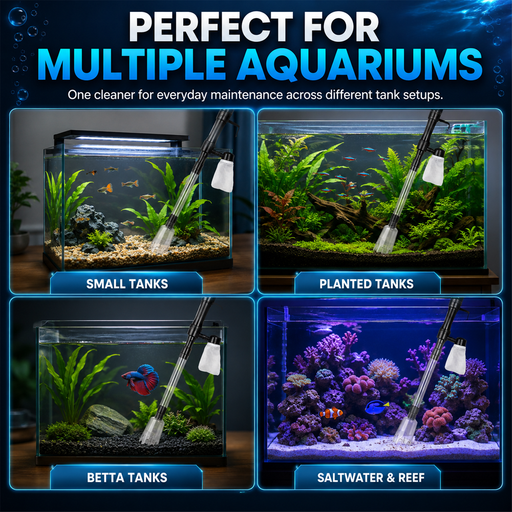 Hjmeta-🐟 Electric Aquarium Gravel Cleaner✨Keep Your Aquarium Crystal Clean — Without The Messy Manual Work