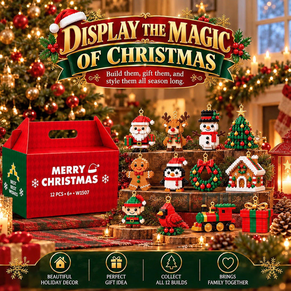 ⏳ Last day to save 49% – 🎄 12-Day Mini Christmas Ornament Advent Calendar | 12 unique festive buildable designs with hanging loops—perfect for decorating Christmas trees, wreaths, and holiday displays 🧱