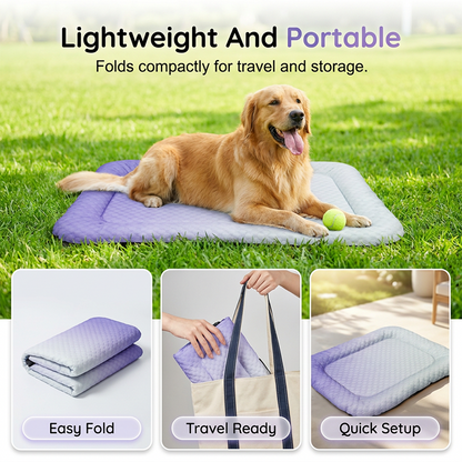 ❄️Pet Cooling Mat for Dogs & Cats 🐾  Naturally Cool Ice-Silk Pad • Breathable, Washable & Soft