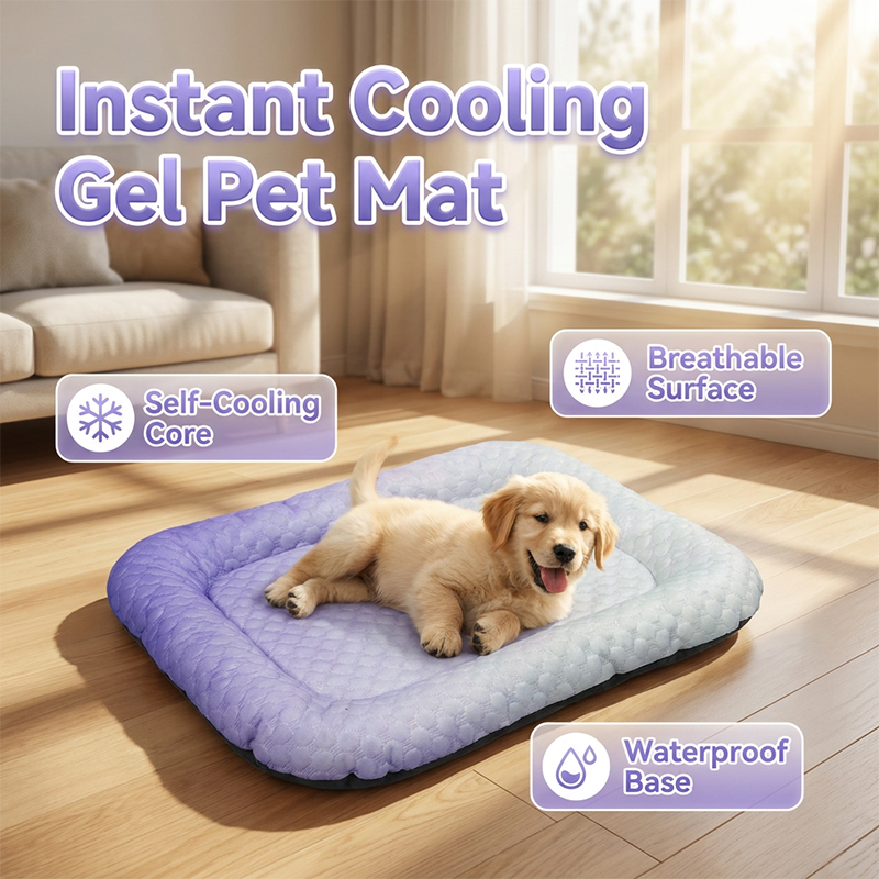 ❄️Pet Cooling Mat for Dogs & Cats 🐾  Naturally Cool Ice-Silk Pad • Breathable, Washable & Soft