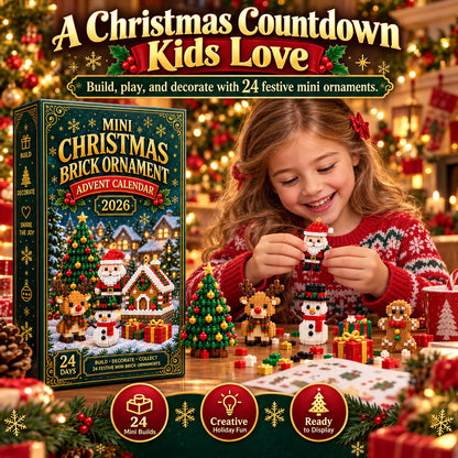 ⏳ Last day to save 49% – 🎄 24-Day Mini Christmas Ornament Advent Calendar | 24 unique festive buildable designs with hanging loops—perfect for decorating Christmas trees, wreaths, and holiday displays 🧱