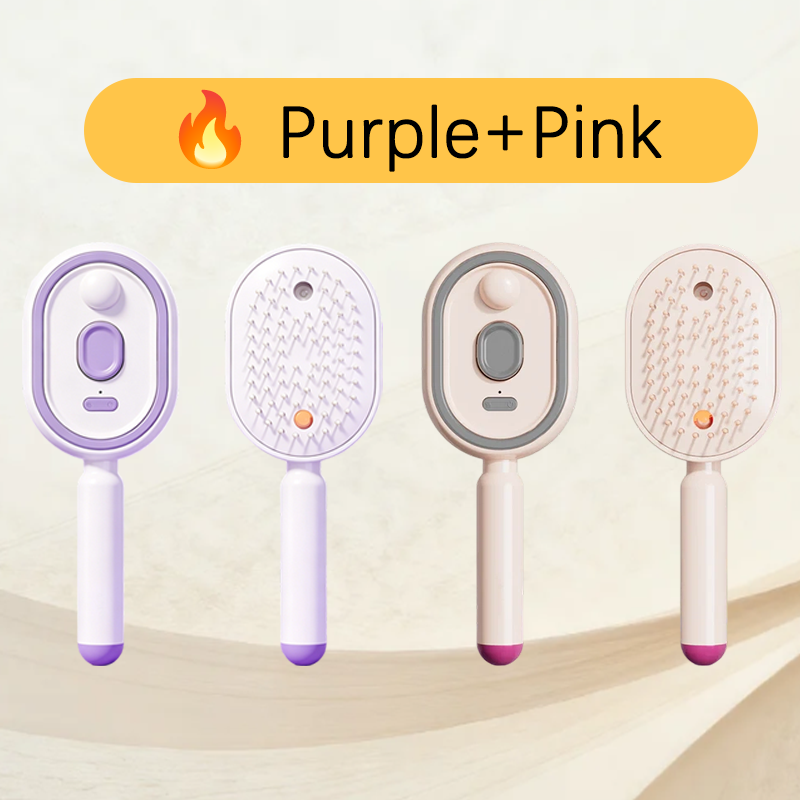 💖ProGlide™🇬🇧 Scalp Massager Comb 💆‍♀️ – Self-Cleaning 🧼, Tangle-Free ✂️ & Frizz-Control Hair Brush with Soothing Mist Spray 💨✨ | Perfect for Dry, Brittle Hair 💧🌟