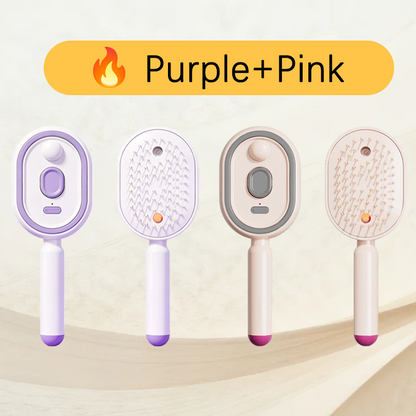 💖ProGlide™🇬🇧 Scalp Massager Comb 💆‍♀️ – Self-Cleaning 🧼, Tangle-Free ✂️ & Frizz-Control Hair Brush with Soothing Mist Spray 💨✨ | Perfect for Dry, Brittle Hair 💧🌟