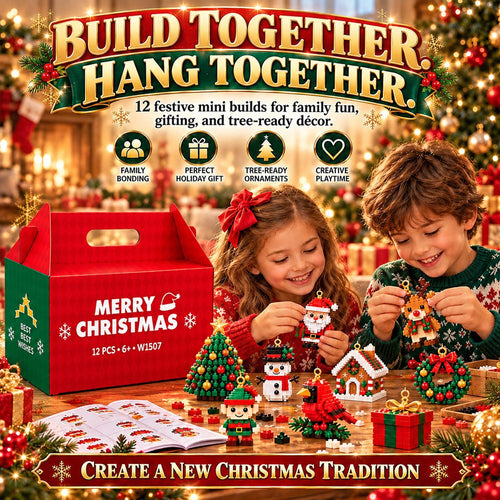 ⏳ Last day to save 49% – 🎄 12-Day Mini Christmas Ornament Advent Calendar | 12 unique festive buildable designs with hanging loops—perfect for decorating Christmas trees, wreaths, and holiday displays 🧱