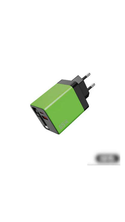 3-in-1 GaN Charger, 80W MAX scalable fast charging module with Type-C cable and 2 USB ports