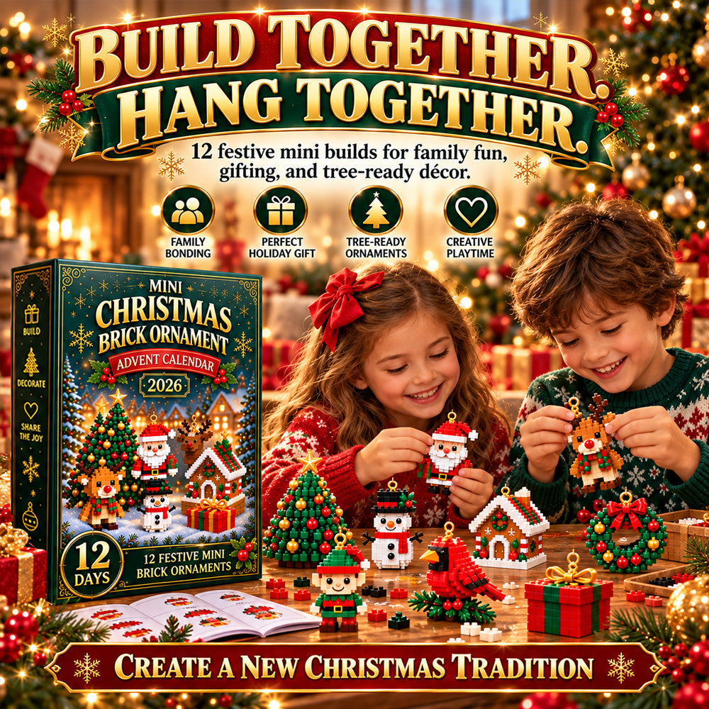 🎄 24-Day Mini Christmas Ornament Advent Calendar | 24 unique festive buildable designs with hanging loops—perfect for decorating Christmas trees, wreaths, and holiday displays 🧱