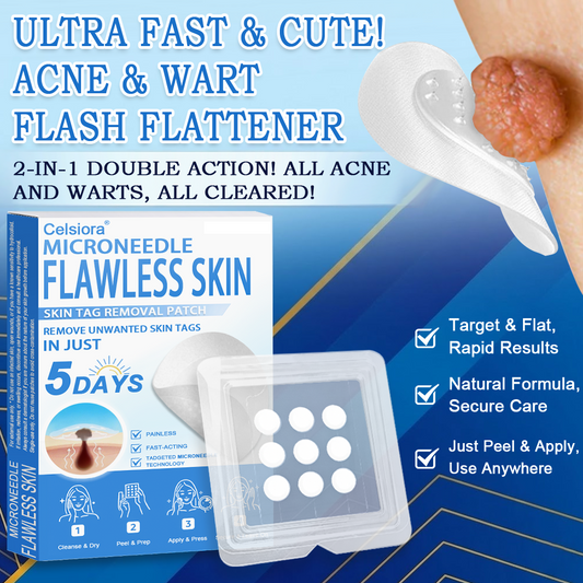 📌 Celsiora® 2-in-1 Microneedle & Hydrocolloid Patch | Raised Moles,Acne,  Flat Warts & Skin Tags Remover | Improves Wrinkles, Scars & Blemishes | Invisible Pimple Patches for Face & Body