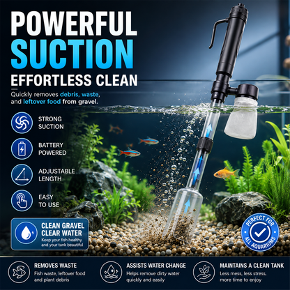 Hjmeta-🐟 Electric Aquarium Gravel Cleaner✨Keep Your Aquarium Crystal Clean — Without The Messy Manual Work