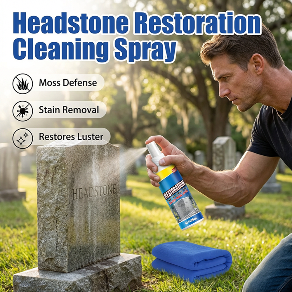 Hjmeta®-Headstone Cleaning & Restoration Spray – Remove Stains Instantly