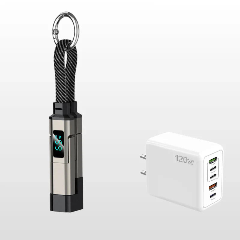 🔥Limited Time SALE 40% OFF🔥4-in-1 Digital Display Keychain Charging Cable