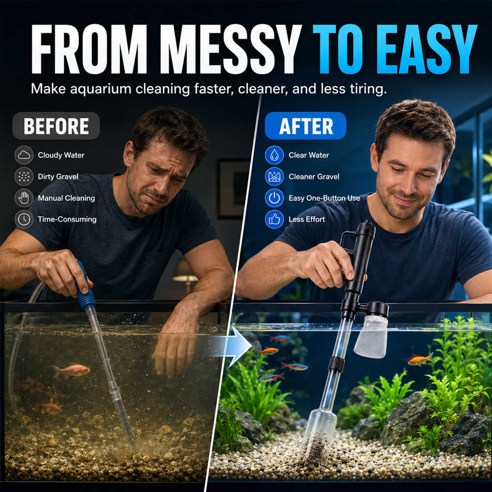 Hjmeta-🐟 Electric Aquarium Gravel Cleaner✨Keep Your Aquarium Crystal Clean — Without The Messy Manual Work