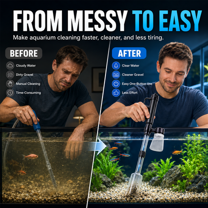 Hjmeta-🐟 Electric Aquarium Gravel Cleaner✨Keep Your Aquarium Crystal Clean — Without The Messy Manual Work
