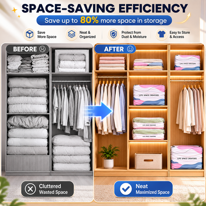 🧳💨 40% OFF! No‑Pump Vacuum Storage Bags – Press & seal, no pump needed. Saves 80% space, keeps clothes dry & dust‑free. Perfect for bulky bedding & off‑season gear. 🛏️🗄️