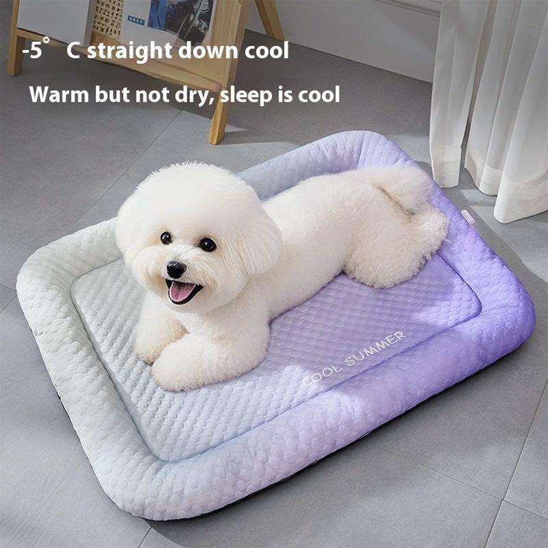 ❄️Pet Cooling Mat for Dogs & Cats 🐾  Naturally Cool Ice-Silk Pad • Breathable, Washable & Soft