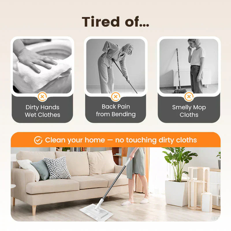 Hjmeta®🧹Disposable Dust Mop with 5 Reusable Cloths