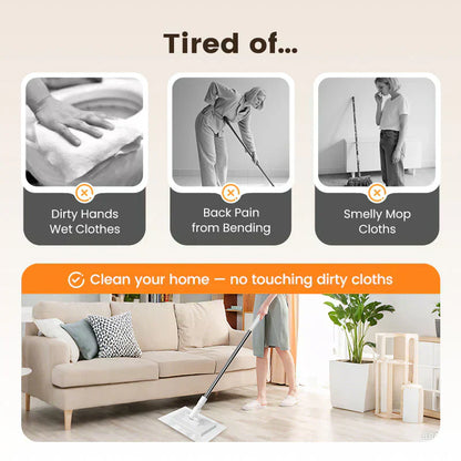 Hjmeta®🧹Disposable Dust Mop with 5 Reusable Cloths