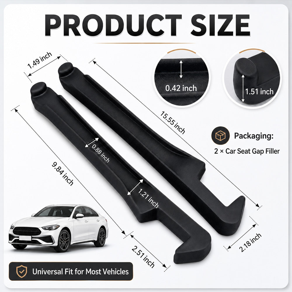 3 in 1 Car Seat Gap Filler 2 Pack,2026 Upgraded Car Side Seat Gap Filler with Organizer Slot & Hook,Universal in Between Cars Seats Catcher Cars Accessories to Avoid Item Drop