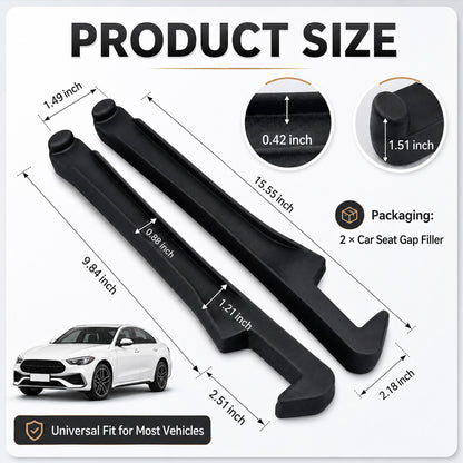 3 in 1 Car Seat Gap Filler 2 Pack,2026 Upgraded Car Side Seat Gap Filler with Organizer Slot & Hook,Universal in Between Cars Seats Catcher Cars Accessories to Avoid Item Drop
