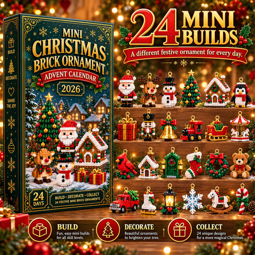 ⏳ Last day to save 49% – 🎄 24-Day Mini Christmas Ornament Advent Calendar | 24 unique festive buildable designs with hanging loops—perfect for decorating Christmas trees, wreaths, and holiday displays 🧱