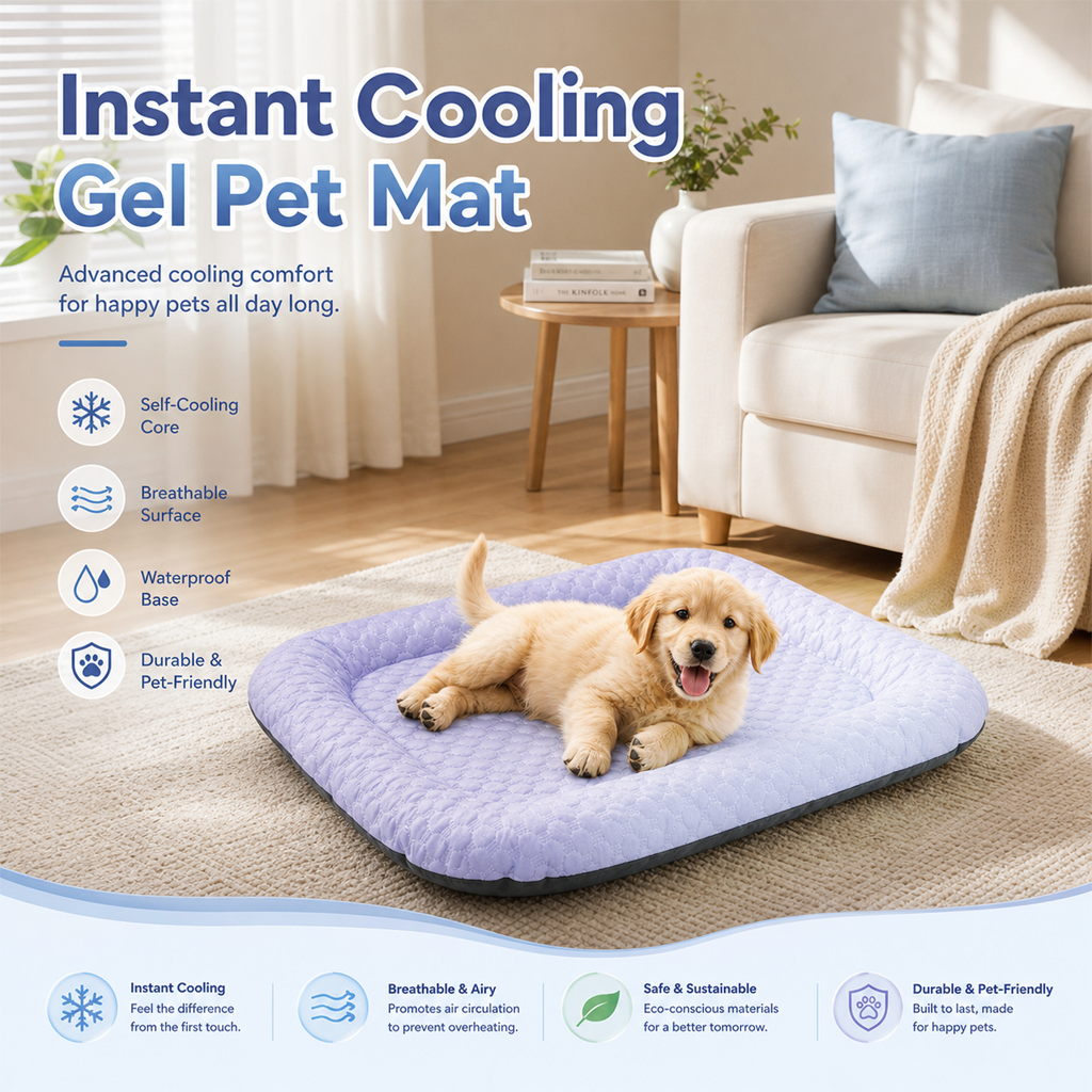 upsell-❄️Pet Cooling Mat for Dogs & Cats 🐾  Naturally Cool Ice-Silk Pad • Breathable, Washable & Soft (Copy)