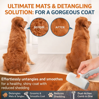 Hjmeta®🔥2026 SALE - 2-IN-1 Pet Self-Detangling & Grooming Comb