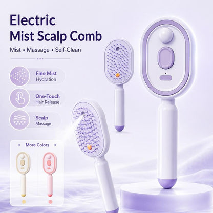 💖ProGlide™🇬🇧 Scalp Massager Comb 💆‍♀️ – Self-Cleaning 🧼, Tangle-Free ✂️ & Frizz-Control Hair Brush with Soothing Mist Spray 💨✨ | Perfect for Dry, Brittle Hair 💧🌟