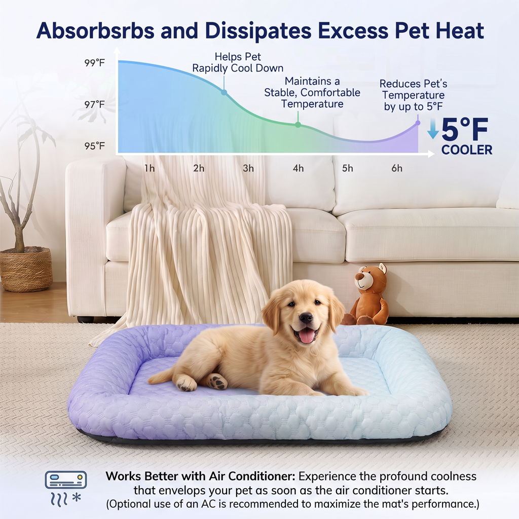 upsell-❄️Pet Cooling Mat for Dogs & Cats 🐾  Naturally Cool Ice-Silk Pad • Breathable, Washable & Soft (Copy)