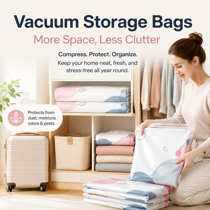🧳💨 40% OFF! No‑Pump Vacuum Storage Bags – Press & seal, no pump needed. Saves 80% space, keeps clothes dry & dust‑free. Perfect for bulky bedding & off‑season gear. 🛏️🗄️