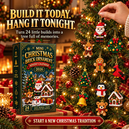 ⏳ Last day to save 49% – 🎄 24-Day Mini Christmas Ornament Advent Calendar | 24 unique festive buildable designs with hanging loops—perfect for decorating Christmas trees, wreaths, and holiday displays 🧱