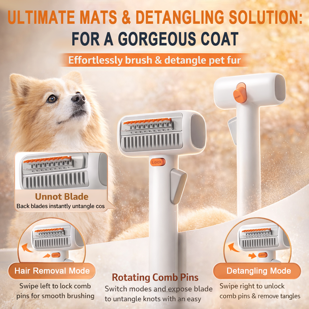 Hjmeta®🔥2026 SALE - 2-IN-1 Pet Self-Detangling & Grooming Comb