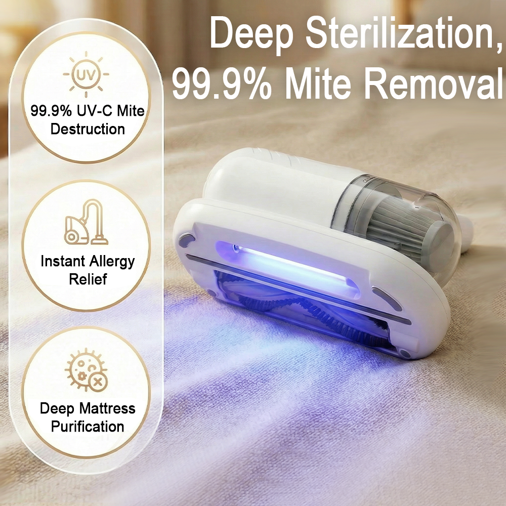 🎉Flash Sale(🚀50%OFF)⚡50K+ SOLD!💝Bed vacuum cleaner with UV-C light – beating, vacuuming, and UV sterilization all in one!💥