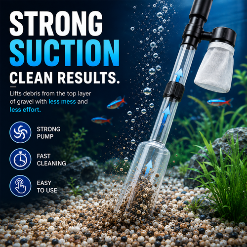 Hjmeta-🐟 Electric Aquarium Gravel Cleaner✨Keep Your Aquarium Crystal Clean — Without The Messy Manual Work