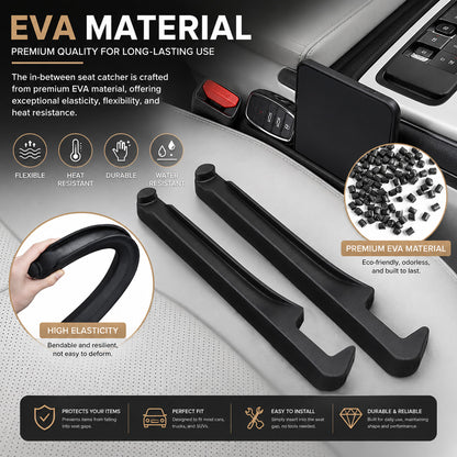 3 in 1 Car Seat Gap Filler 2 Pack,2026 Upgraded Car Side Seat Gap Filler with Organizer Slot & Hook,Universal in Between Cars Seats Catcher Cars Accessories to Avoid Item Drop