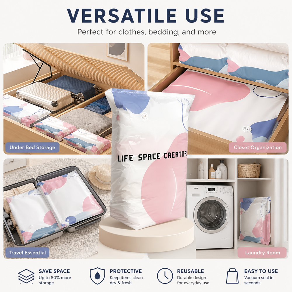 🧳💨 40% OFF! No‑Pump Vacuum Storage Bags – Press & seal, no pump needed. Saves 80% space, keeps clothes dry & dust‑free. Perfect for bulky bedding & off‑season gear. 🛏️🗄️