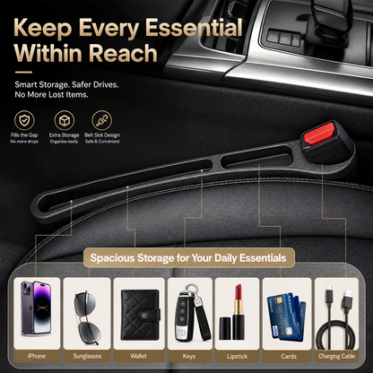🚗Stop Losing Your Phone Between Car Seats💺🌟Universal Seat-Gap Filler • Double-Slot Organizer🌟