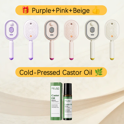 💖ProGlide™🇬🇧 Scalp Massager Comb 💆‍♀️ – Self-Cleaning 🧼, Tangle-Free ✂️ & Frizz-Control Hair Brush with Soothing Mist Spray 💨✨ | Perfect for Dry, Brittle Hair 💧🌟