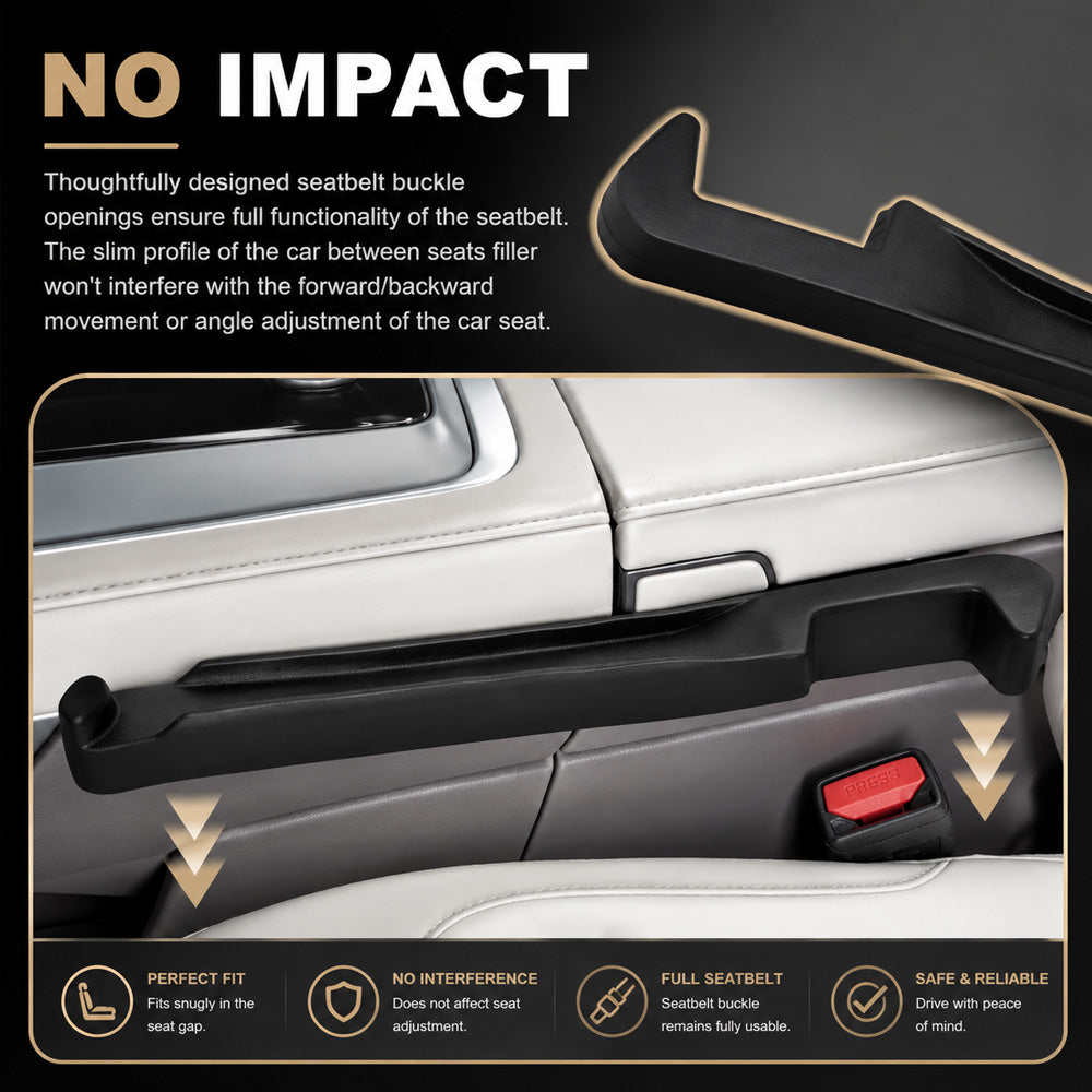 3 in 1 Car Seat Gap Filler 2 Pack,2026 Upgraded Car Side Seat Gap Filler with Organizer Slot & Hook,Universal in Between Cars Seats Catcher Cars Accessories to Avoid Item Drop