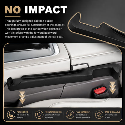 3 in 1 Car Seat Gap Filler 2 Pack,2026 Upgraded Car Side Seat Gap Filler with Organizer Slot & Hook,Universal in Between Cars Seats Catcher Cars Accessories to Avoid Item Drop