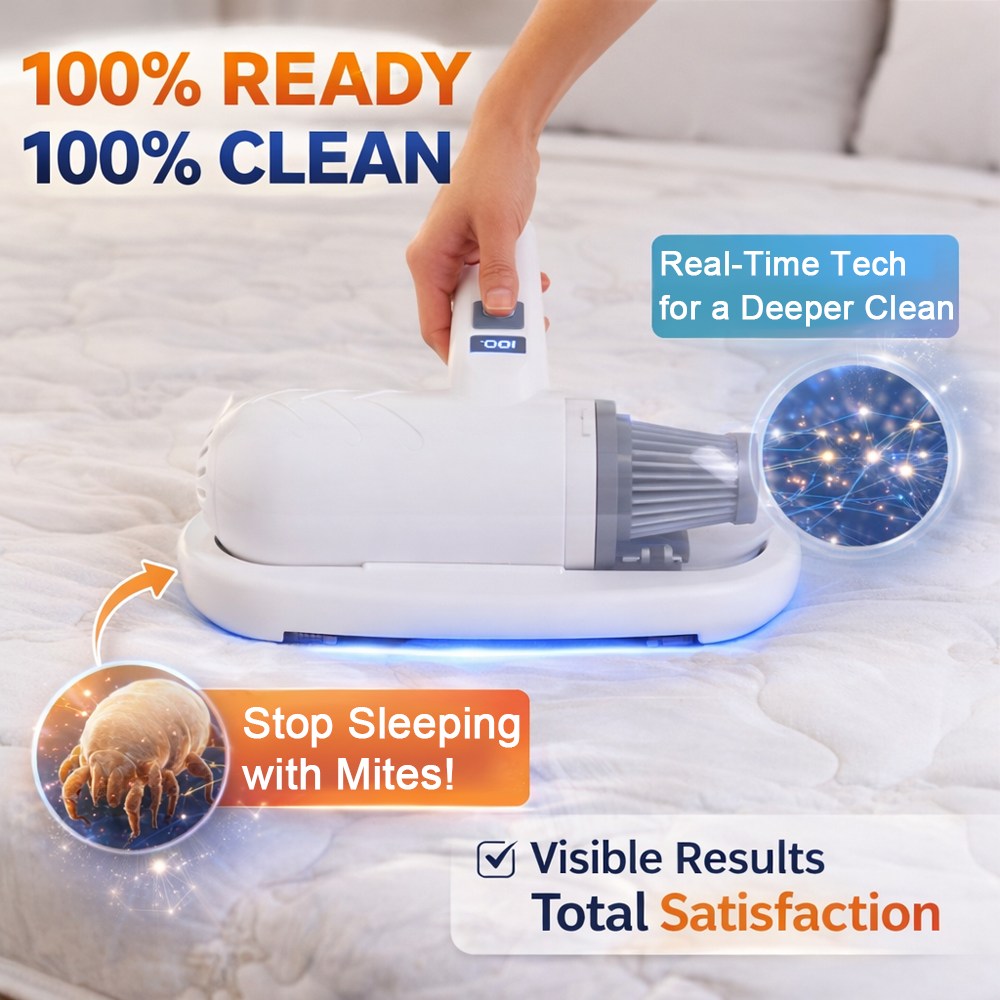 🎉Flash Sale(🚀50%OFF)⚡50K+ SOLD!💝Bed vacuum cleaner with UV-C light – beating, vacuuming, and UV sterilization all in one!💥