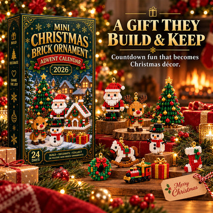 🎄 24-Day Mini Christmas Ornament Advent Calendar | 24 unique festive buildable designs with hanging loops—perfect for decorating Christmas trees, wreaths, and holiday displays 🧱