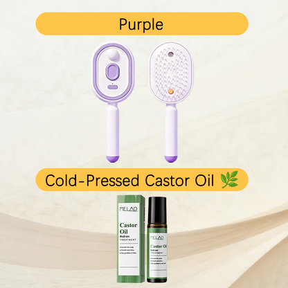 💖ProGlide™🇬🇧 Scalp Massager Comb 💆‍♀️ – Self-Cleaning 🧼, Tangle-Free ✂️ & Frizz-Control Hair Brush with Soothing Mist Spray 💨✨ | Perfect for Dry, Brittle Hair 💧🌟