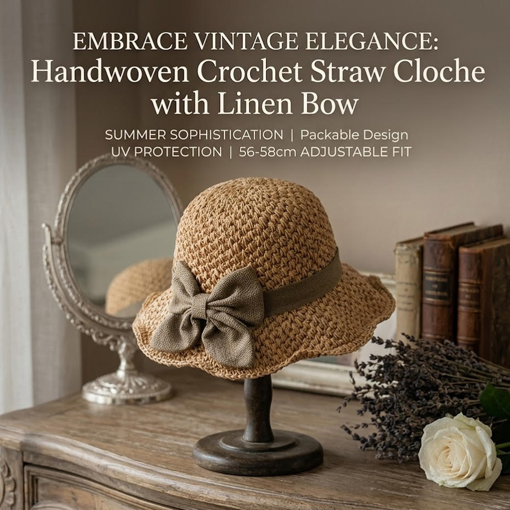🌞 Elegant Woven Straw Sun Hat with Bow – Breathable, Foldable & Your Summer Essential 👒-Hjmeta®