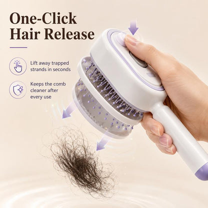 💖ProGlide™🇬🇧 Scalp Massager Comb 💆‍♀️ – Self-Cleaning 🧼, Tangle-Free ✂️ & Frizz-Control Hair Brush with Soothing Mist Spray 💨✨ | Perfect for Dry, Brittle Hair 💧🌟