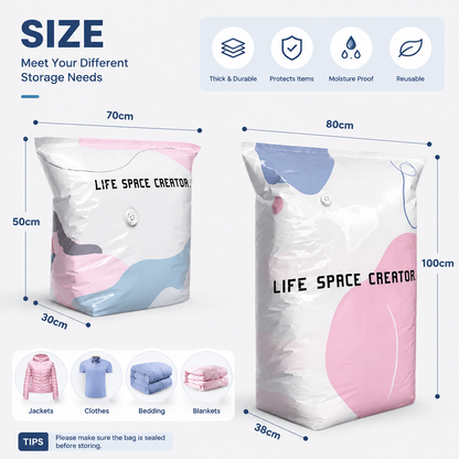 🧳💨 40% OFF! No‑Pump Vacuum Storage Bags – Press & seal, no pump needed. Saves 80% space, keeps clothes dry & dust‑free. Perfect for bulky bedding & off‑season gear. 🛏️🗄️