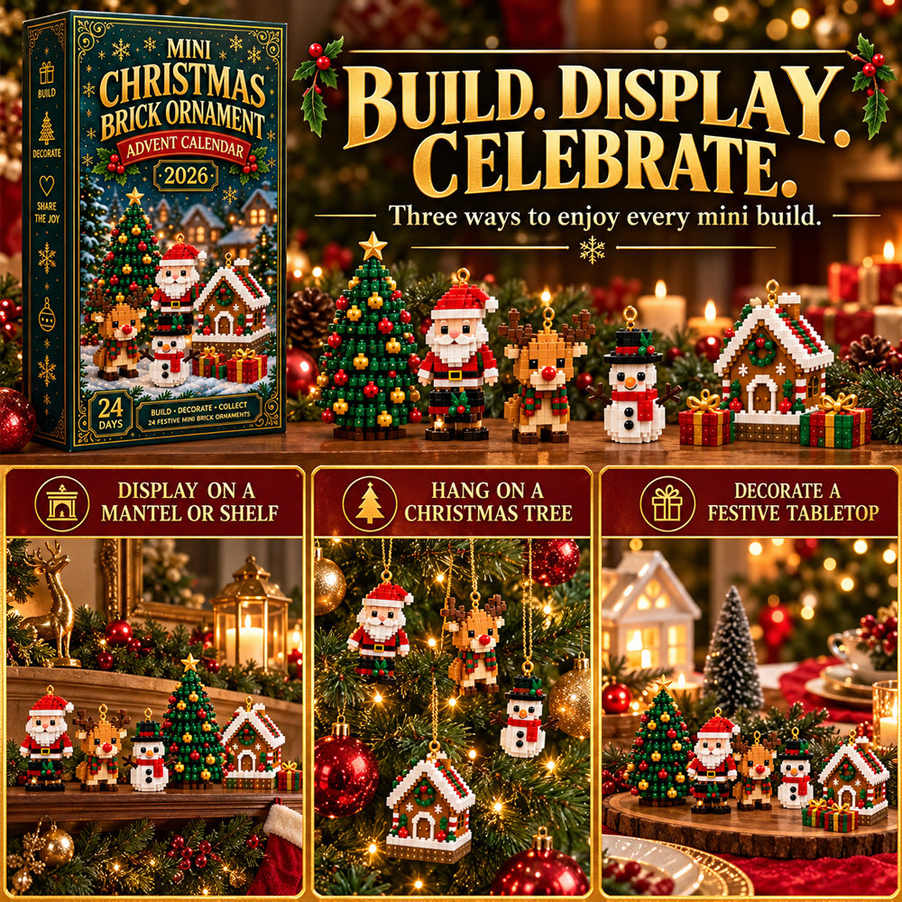 ⏳ Last day to save 49% – 🎄 24-Day Mini Christmas Ornament Advent Calendar | 24 unique festive buildable designs with hanging loops—perfect for decorating Christmas trees, wreaths, and holiday displays 🧱
