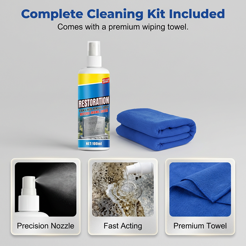 Hjmeta®-Headstone Cleaning & Restoration Spray – Remove Stains Instantly