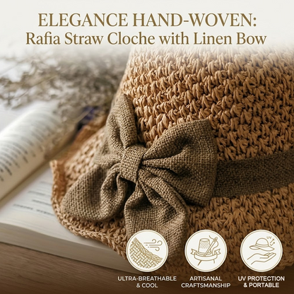 🌞 Elegant Woven Straw Sun Hat with Bow – Breathable, Foldable & Your Summer Essential 👒-Hjmeta®